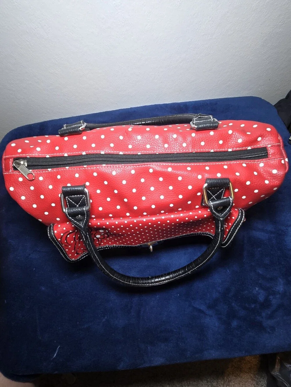 Disney Parks  Minnie Mouse Medium Satchel Handbag Red & White Polka Dot